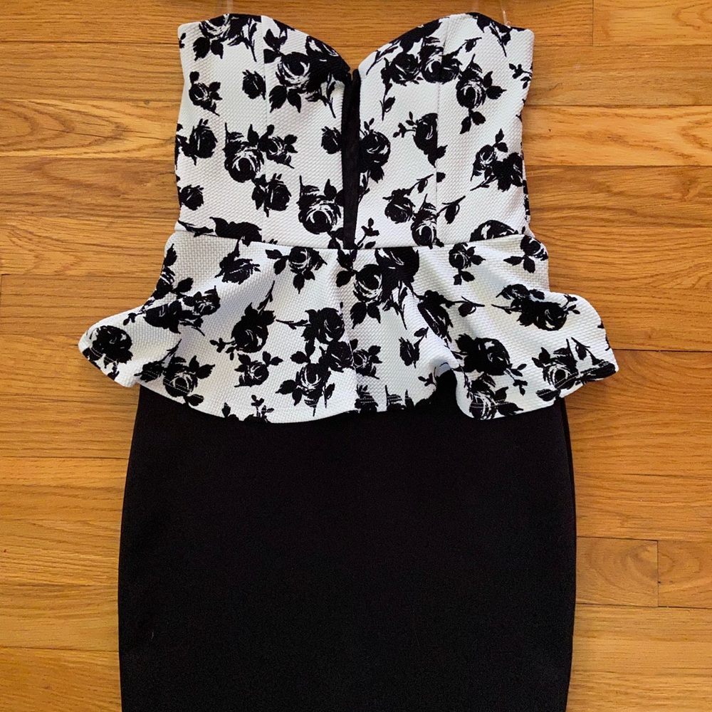 Strapless Peplum Pencil dress